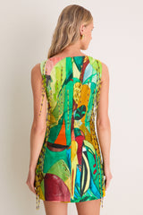 Multi Mokshini Beaded Fringe Mini Dress