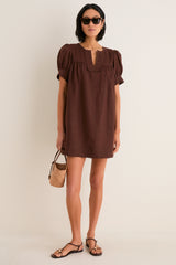 Chestnut Linen Bridget Dress