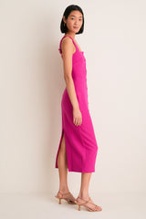 Magenta Pink Elva Midi Dress