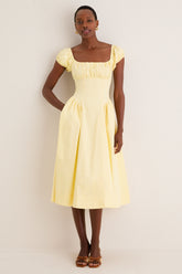 Yellow Adilene Midi Dress