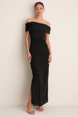 Black Rue Mesh Maxi Dress