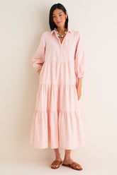 Blush Pink Cotton Mabel Maxi Dress