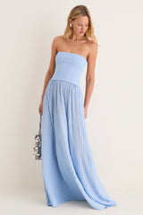 Blue Lagoon Strapless Soglio Maxi Dress