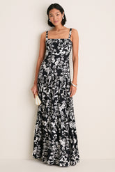 Exclusive Embroidered Guayacan Lima Maxi Dress
