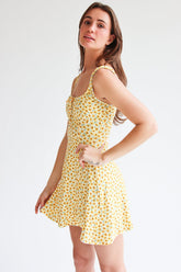 Yellow Sunflower Mini Dress