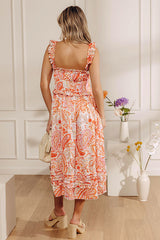 Sunset Splendor Paisley Tiered Satin Midi Dress