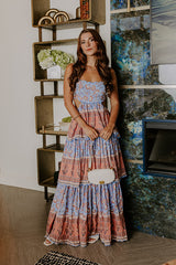 Feeling Boho Tiered Maxi Dress in Sky Blue