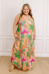 Tropical Cabana Chiffon Maxi Dress Curves