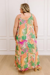 Tropical Cabana Chiffon Maxi Dress Curves