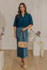 Bistro Cutie Satin Midi Dress Set