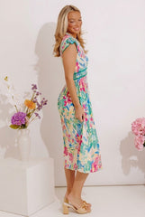 Blooming Beauty Pleated Midi Dress