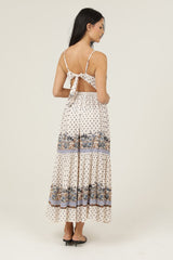 Vanessa Lace Trim Tie-Back Maxi Dress