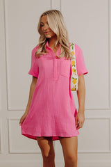 Boardwalk Cutie T-Shirt Mini Dress in Bubblegum Pink