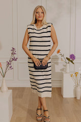 Sunset Sail Knit Midi Dress in Cream