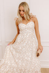 Dreamy Meadows Floral Embroidered Midi Dress