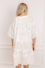 Oceanfront Villa Sequin Embroidered Mini Dress