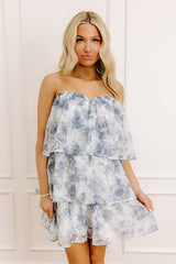 Moonlit Garden Tiered Organza Mini Dress