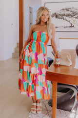 Frozen Margaritas Color Block Midi Dress