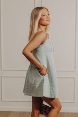 Nashville Nights Denim Mini Dress in Light Wash
