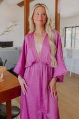 Grand Entrance Satin Maxi Dress in Orchid