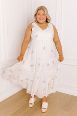 Chasing Wildflowers Embroidered Midi Dress Curves