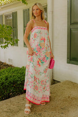 Capri Villa Floral Maxi Dress in Ivory