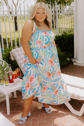 Island Rhythm Tiered Midi Dress Curves