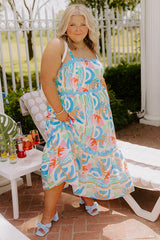 Island Rhythm Tiered Midi Dress Curves