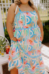 Island Rhythm Tiered Midi Dress Curves