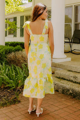 Hibiscus Garden Jacquard Midi Dress