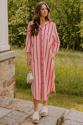 Coastline Chic Stripe Midi Dress