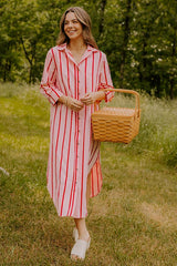 Coastline Chic Stripe Midi Dress