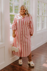 Coastline Chic Stripe Midi Dress Curves