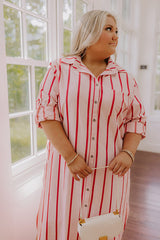 Coastline Chic Stripe Midi Dress Curves