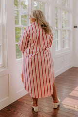 Coastline Chic Stripe Midi Dress Curves