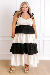 Formal Flair Tiered Midi Dress Curves