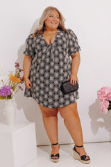Chic And Charming Floral Embroidered Mini Dress Curves