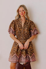 Wildly Chic Satin Leopard Mini Dress