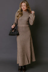 Street Style Ribbed Maxi Dress