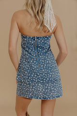 Rooftop in Bloom Denim Mini Dress