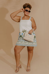 Afternoon in Amalfi Linen Blend Mini Dress Curves