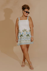 Afternoon in Amalfi Linen Blend Mini Dress Curves