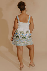 Afternoon in Amalfi Linen Blend Mini Dress Curves