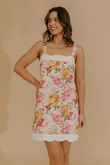 Paris en Fleurs Linen Blend Mini Dress
