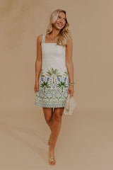 Afternoon in Amalfi Linen Blend Mini Dress