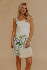 Afternoon in Amalfi Linen Blend Mini Dress