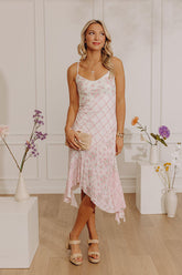 Sweet Petals Color Block Floral Midi Dress