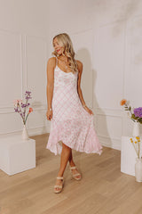 Sweet Petals Color Block Floral Midi Dress