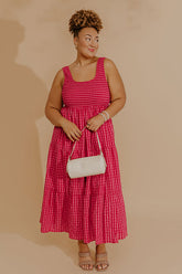 Bright Side Smocked Gingham Maxi Dress Curves
