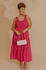 Bright Side Smocked Gingham Maxi Dress Curves